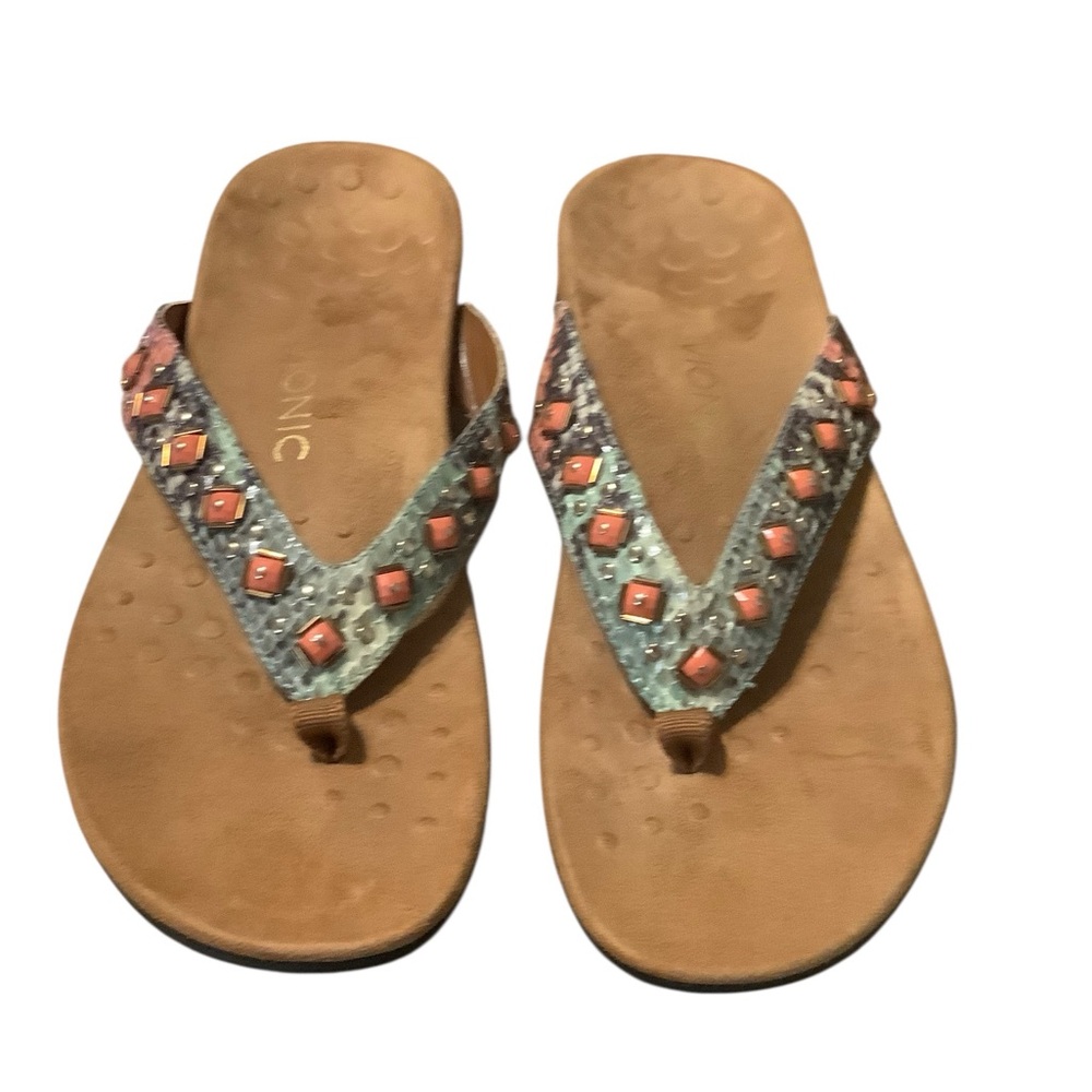 Vionic  snake Embellished & stones‎ Sandals - Tan size 10